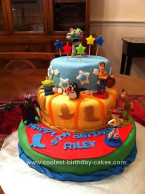 Homemade Toy Story Themed Birthday Cake
