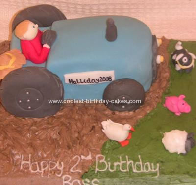 Homemade Tractor and Field Cake