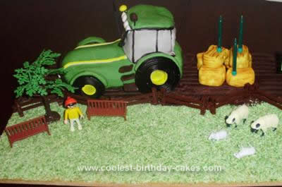 Homemade Tractor Birthday Cake Design