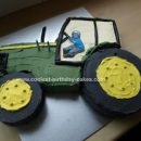 Homemade Tractor Cake with Driver