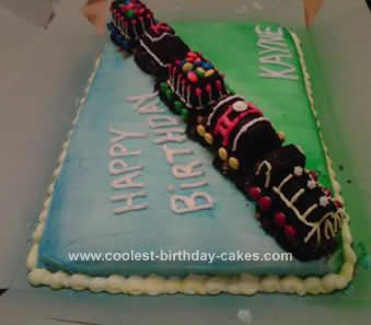 Homemade Train 1st Birthday Cake