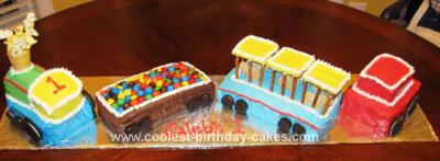 Homemade Train 1st Birthday Cake