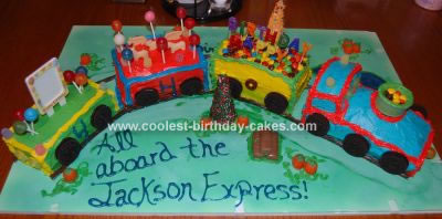 Homemade Train Birthday Cake