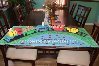 Homemade Train Birthday Cake