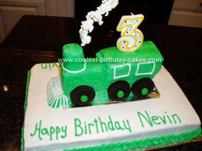 Homemade  Train Birthday Cake Design