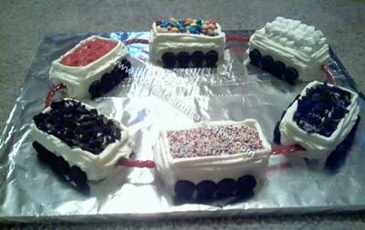 Homemade Train Car Mini Cakes