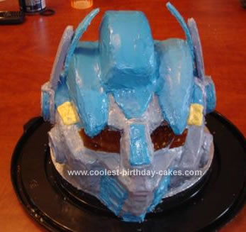 Homemade Transformers Helmet Cake