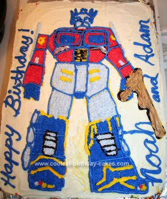 Homemade Transformers Optimus Prime Cake