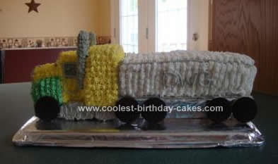 Homemade Transport Truck Birthday Cake