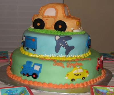 Homemade Transportation Birthday Cake