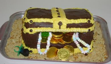Homemade Treasure Chest Birthday Cake