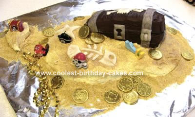 Sunken Pirate Treasure Chest Cake