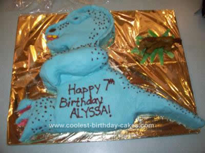 Homemade T-Rex Birthday Cake
