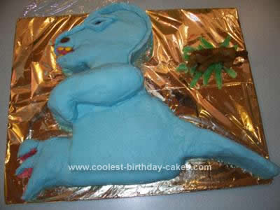 Homemade T-Rex Birthday Cake
