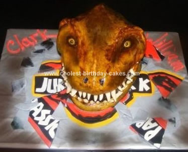 Homemade TRex Dinosaur Birthday Cake