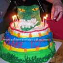 Homemade T-Rex Dinosaur Birthday Cake