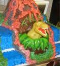 Homemade T-Rex Dinosaur Cake