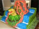 Homemade T-Rex Dinosaur Cake