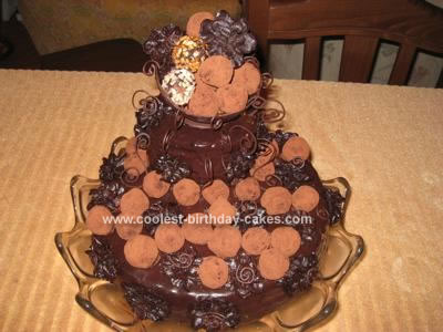 Homemade Truffle Fountain Cake