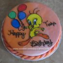 Homemade Tweety Birthday Cake