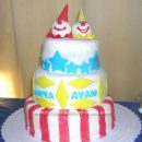 Homemade Twin Clowns Cake