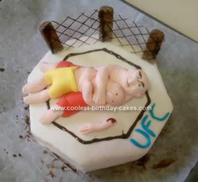 Homemade UFC Octagon Cake