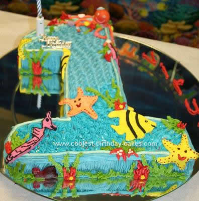 Homemade  Under Water World Birthday Cake