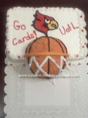 Homemade  University of Louisville Cardinals Basketball Cake
