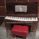 Homemade Upright Piano Birthday Cake Design
