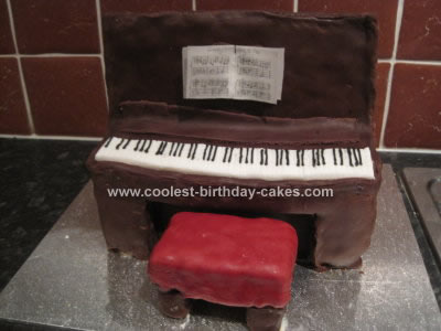 Homemade Upright Piano Birthday Cake Design