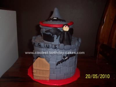 Homemade Vampire Castle Cake