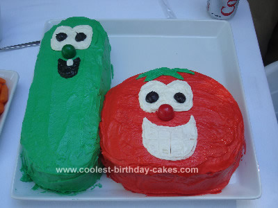 Homemade  Veggie Tales Birthday Cake