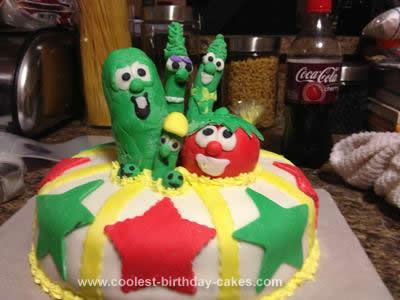 Homemade Veggie Tales Cake