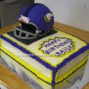 Homemade Vikings Football Helmet Cake
