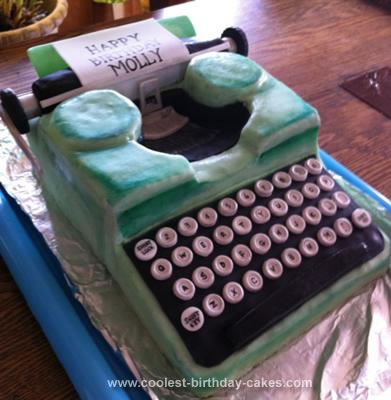 Homemade Vintage Typewriter Cake