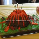 Homemade Dinosaur Volcano Birthday Cake