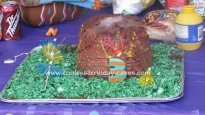 Homemade Volcano Birthday Cake
