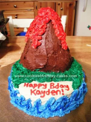 Homemade Volcano Birthday Cake