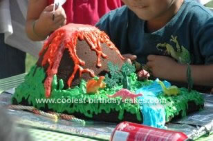 Dinosaur Volcano Cake - Baking Bliss