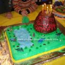 Homemade Volcano Dinosaur Cake