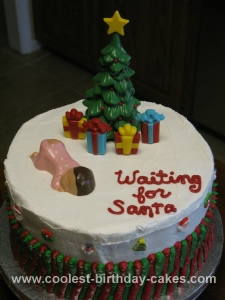 Homemade Waiting for Santa Christmas Cake