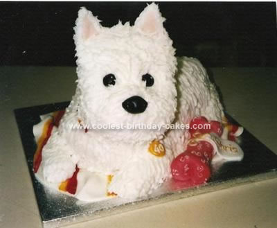 Homemade Westie Dog Cake