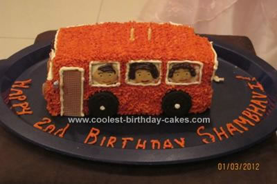 Homemade Wheels on the Bus Cake