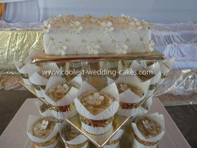 Coolest White and Gold Wedding Cupcakes
