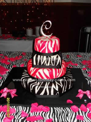 Homemade Wild Wedding Zebra Print Cake