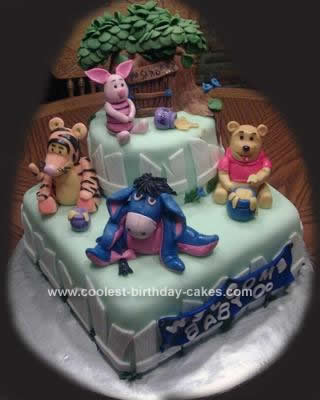 Homemade Winnie the Pooh and Friends Cake
