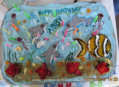 Homemade Winter the Dolphin Birthday Cake