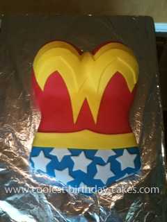 Homemade Wonder Woman Birthday Cake