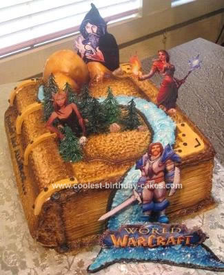 Homemade World of Warcraft Game Book Cake