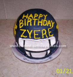 Homemade WVU Football Helmet Birthday Cake